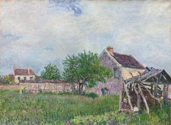 Altes Strohdachhaus in Sablons